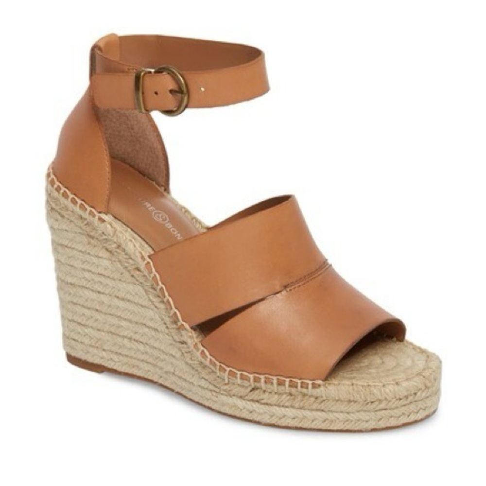Treasure & Bond Sannible Tan open toe Wedge Espadrille Platform Size 7.5